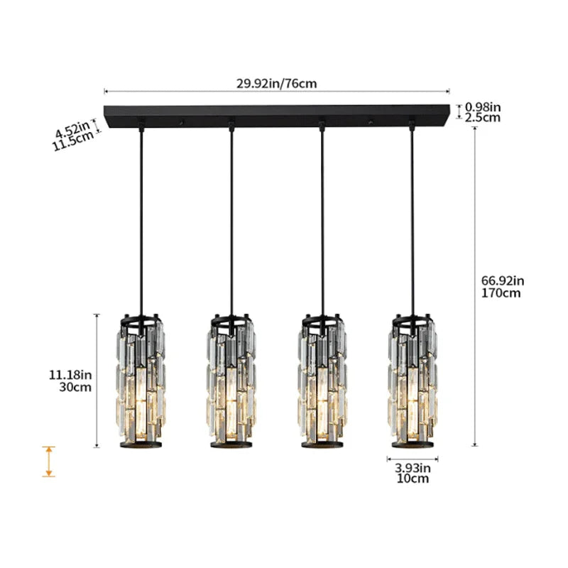 Mini Crystal Chandelier Black Chrome 3-Light for Dining Room Bedroom