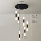 Crystal LED Chandelier: Luxury Stair Lighting Fixture for Staircase, Minimalist Indoor Hangings