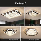 Crystal Industrial Pendant Lamps Set for Modern Living Room Bedroom Kitchen Decor