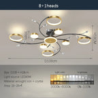 LED Chandelier: Modern Whole House Indoor Lighting for Bedroom, Living Hall, and Dining Room
