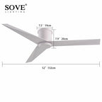 Modern White Black Aluminum Blade Ceiling Fan With Remote Control