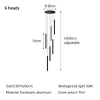 Modern Minimalist LED Stair Chandelier for Duplex Building Villa Living Room Dining Area