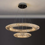 LED Crystal Chandelier: Elegant Light Luxury Golden Ceiling Art Ring for Living Room