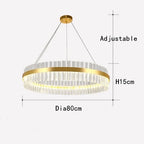Crystal Chandelier LED Ring Lamp for Dining Room Center Living Restaurant Decor