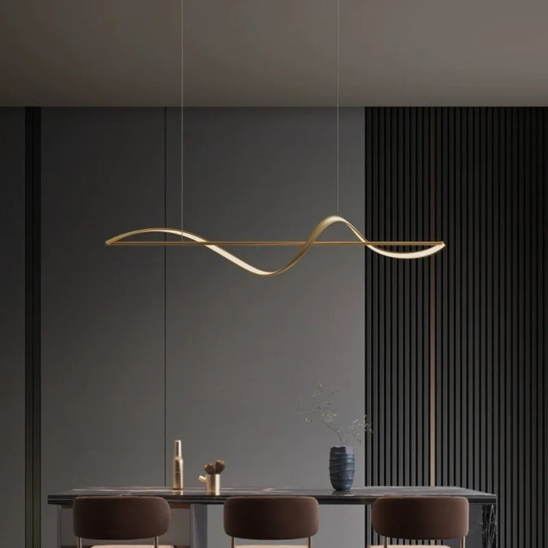 Modern Pendant Lighting 120cm Black Gold Gray White Fixture for Living Room and Kitchen