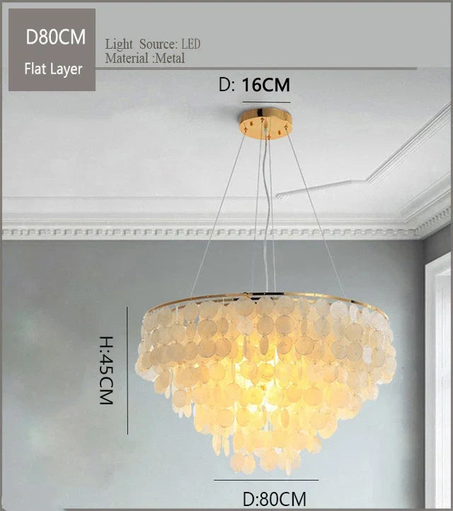 Nordic Shell Wind Chime Chandelier LED Pendant Light