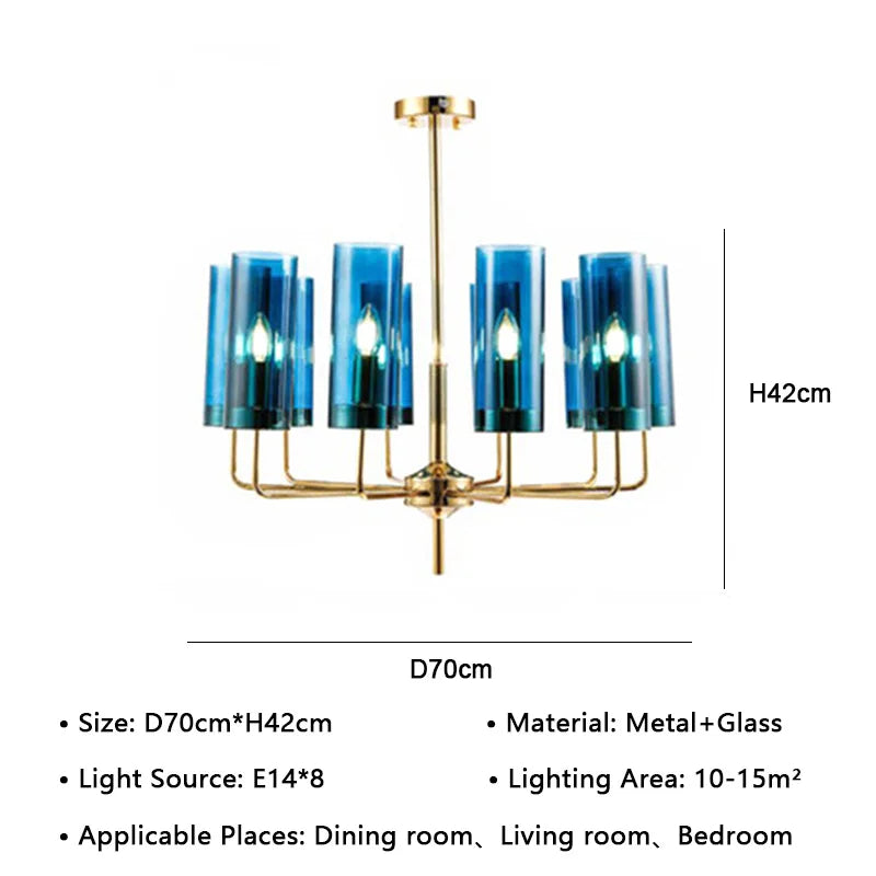 American Lustre Glass Chandelier LED Pendant Light Fixture
