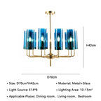 American Lustre Glass Chandelier LED Pendant Light Fixture