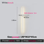 Modern Black Long Strip Wall Lamp for Bedroom Living Room TV Background