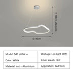 Modern Curve Ring LED Pendant Chandelier for Living Dining Bedroom