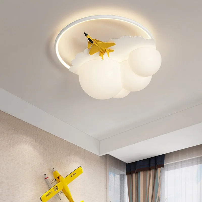 Kids Cloud Airplane Chandelier Ceiling Light for Children's Bedroom
