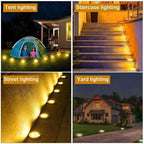 Solar Disk Light: Outdoor Garden LED Spotlight for Deck, Underground, or Buried Use
