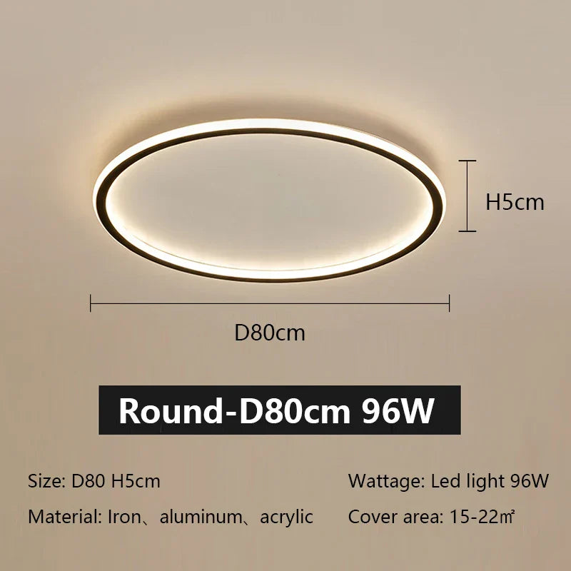 LED Ceiling Lamp Iron Dimmable Modern Living Room Light Fixture