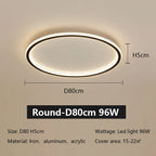 LED Ceiling Lamp Iron Dimmable Modern Living Room Light Fixture