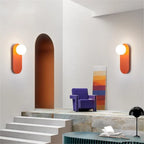Glass Orange LED Wall Sconce for Bedroom Living Room Decor