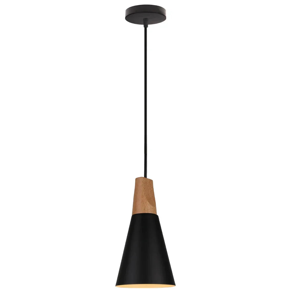 Wood Pendant Lamp: Nordic Macaron LED E27 Industrial Hanging Light for Home Decor