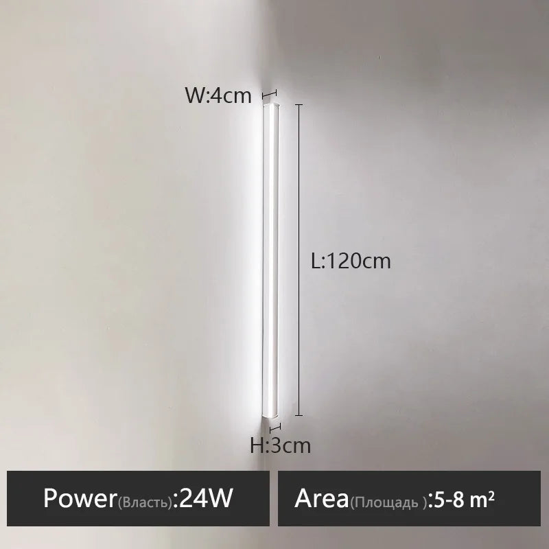 Bedroom Wall Lamp: Nordic Strip Light, Minimalist Design, Black Background, Decorative Luminaires