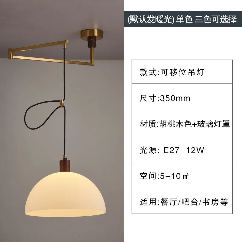 Rotatable Rocker Lamp Chandelier for Indoor Bar Study, Nordic Design