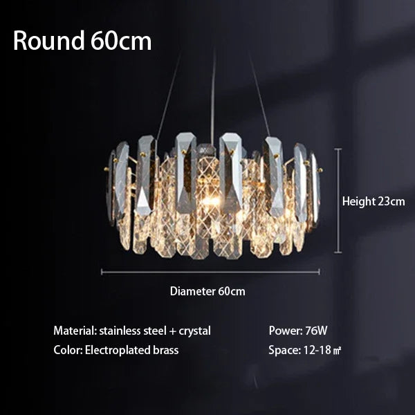 Crystal LED Chandelier: Modern Luxury Pendant Light for Bedroom, Restaurant, and Home Decor