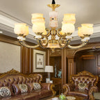 Luxury Natural Jade Chandelier for Duplex Villa and Restaurant, Guangdong Lamps