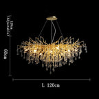 Golden Branch Crystal Chandelier – Luxe Living Room & Hotel Lobby Decor
