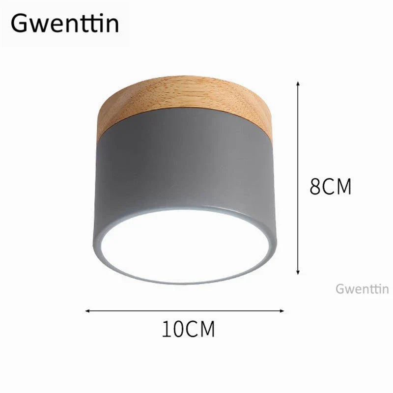 Wood Ceiling Light: Modern Nordic Kitchen Living Room LED Spotlight Fixture