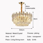 Crystal Pendant Chandelier: Modern Luxury LED Lighting for Villa Living Room Dining Room Lighting