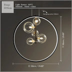 Glass Bubble LED Ceiling Chandelier for Home, Modern Ring Hanging Light Fixtures