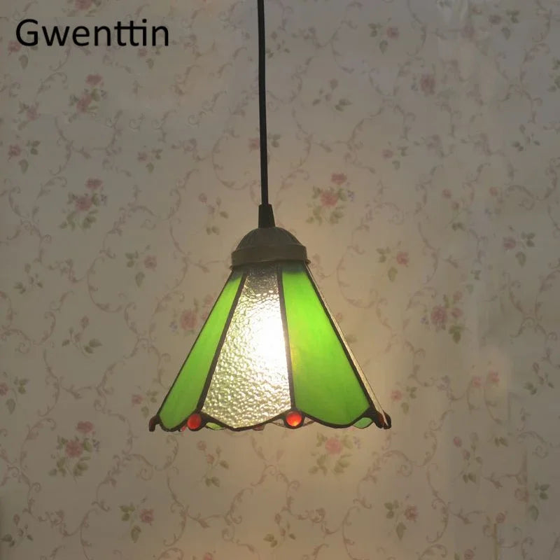Tiffany Pendant Lights: Stained Glass Hanging Lamp for Mediterranean Loft Home Decor