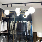 French Glass Ball Chandelier Vintage LED Ceiling Pendant Light