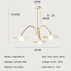 Nordic White Iron LED Chandelier with Hanging Pendant Lighting