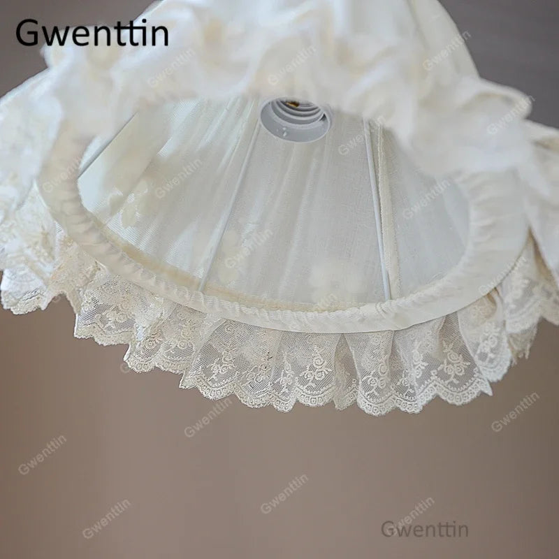 Princess Fabric Table Lamps for Living Room Bedroom - Bedside Desk Stand Light Fixtures