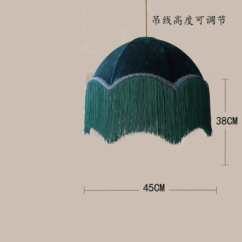 BeauVamp Tassel Pendant Light: French Vintage Boho Lampshade for Living Room, Bedroom, Dining Room