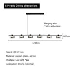 Glass LED Chandelier: Modern Minimalist Copper Pendant Light for Living Room & Bedroom