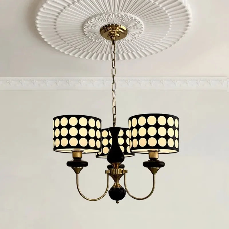 Medieval Fabric Ceiling Chandeliers for Home and Hotel Indoor Light Decoration