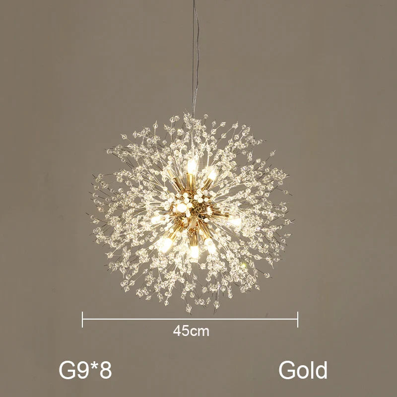 Dandelion Chandelier: Nordic Minimalist Wrought Iron LED Indoor Light for Living Room