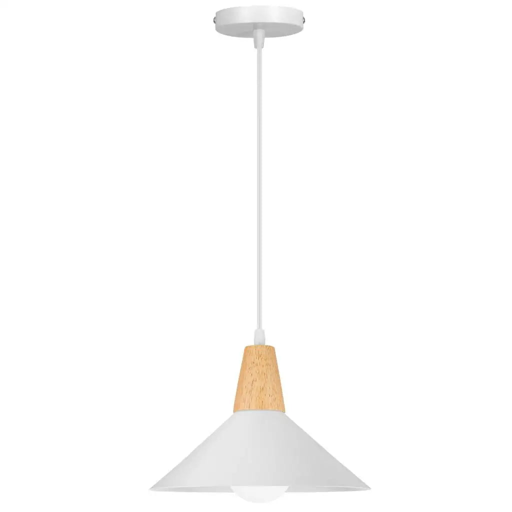 Wood Pendant Lamp: Nordic Macaron LED E27 Industrial Hanging Light for Home Decor