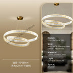 Crystal LED Pendant Light Chandelier for Bedroom Living Room - Adjustable Ceiling Lamp