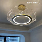 Ginkgo Gold Acrylic LED Pendant Light - Modern Minimalism Chandelier