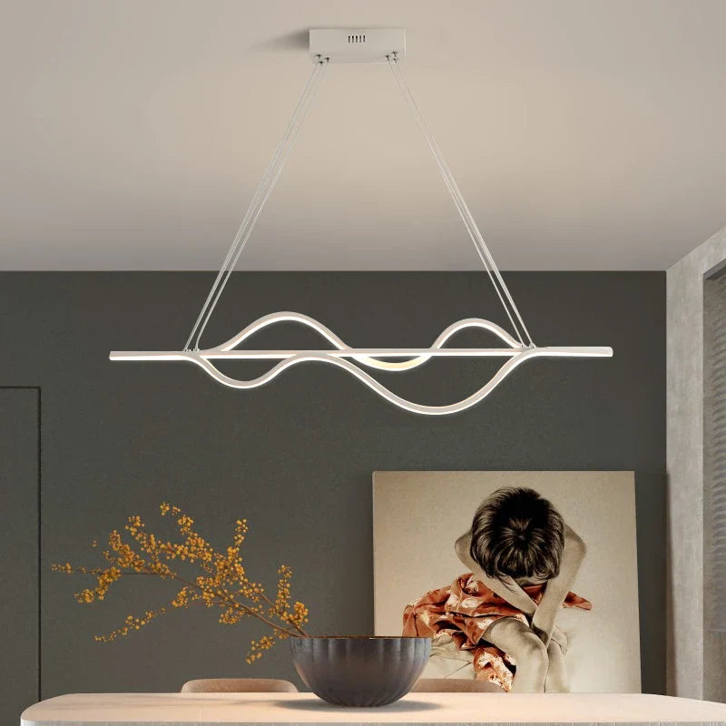 Nordic Minimalist LED Chandelier: Modern Aluminum Copper Pendant Lamp for Home Decor
