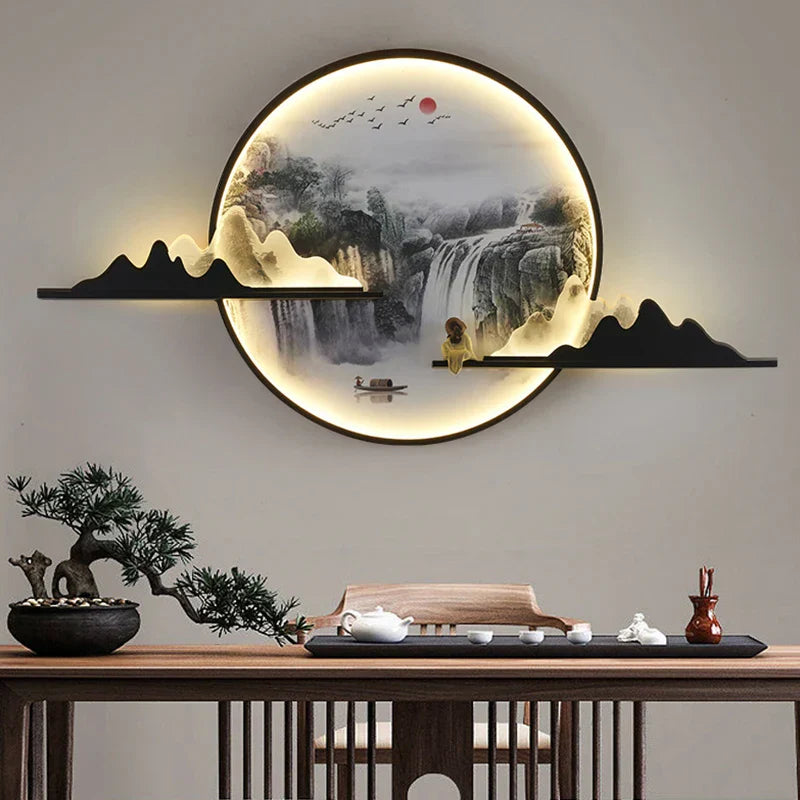 Modern LED Chinese Picture Wall Lamp for Creative Indoor Decor