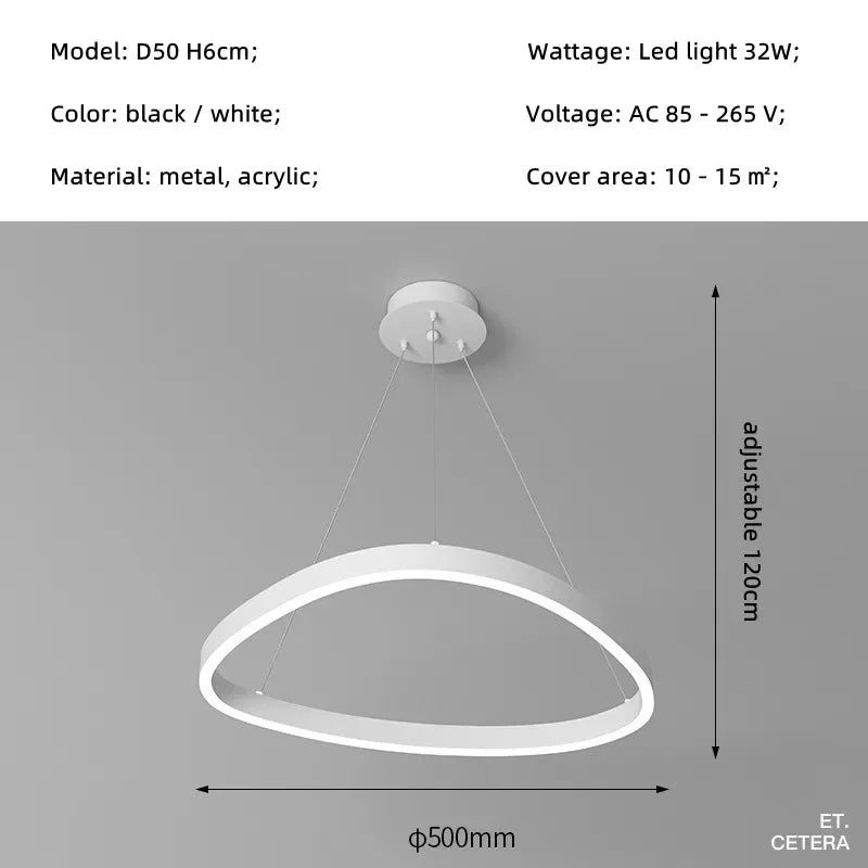 Nordic Living Room Irregular LED Pendant Lights, Minimalism Design