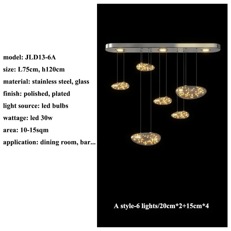 LED Drop Chandelier Lighting for Living & Dining Room Decor