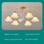 Modern Green White Branch Ceiling Chandelier for Living Room Bedroom Dining Loft