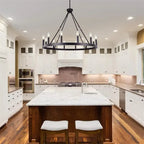 Modern Retro Round LED Pendant Lights - Black Ceiling Chandelier for Living Room and Restaurant