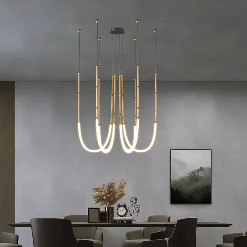 Nordic Modern Art Line LED Pendant Light for Home Décor