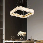 LED Marble Chandelier: Modern Lighting for Living Room, Bedroom, or Restaurant.