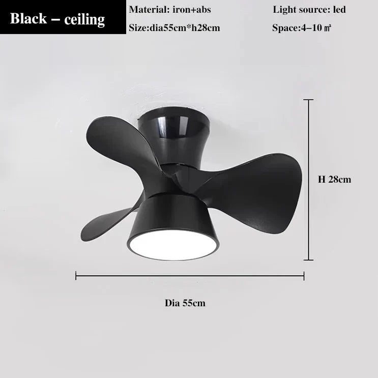 Colorful Macoron 22" Ceiling Fan Light, Smart Dimming DC Motor Remote Control