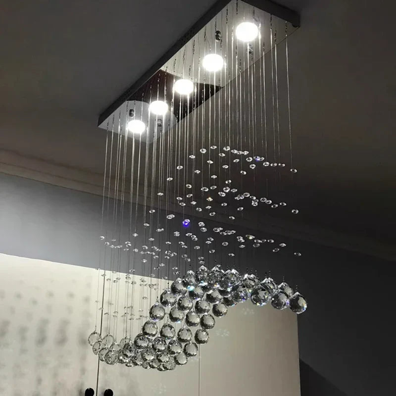 LED Crystal Chandeliers for Modern Living Room & Office Lighting