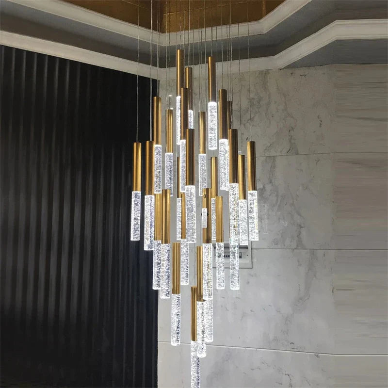 Crystal LED Chandelier: Modern Nordic Minimalist Indoor Light Fixture for Living Room